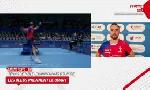 Revoir Simon gauzy, après la qualifications des bleus en quarts de finale de l'euro par équipes du 16 Octobre