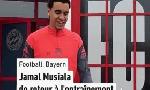 Revoir Jamal musiala de retour à l'entraînement après sa grosse blessure du 23 Octobre